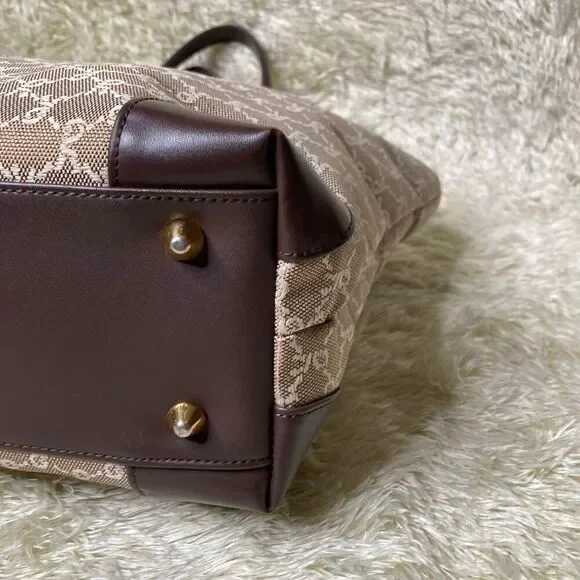 Roberta di Camerino Brown Italian Leather Trim Monogram Tote Bag - Picture 5 of 9